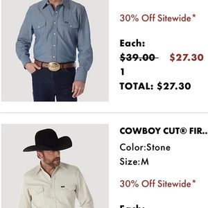 Brand new men’s Wrangler shirt.